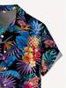 Plus Size Men's Top, Casual Short Sleeve Apparel, Men's Tropical Floral Print Short Sleeve Shirt - Vibrant Hawaiian Style, Casual Button Chest Pocket,