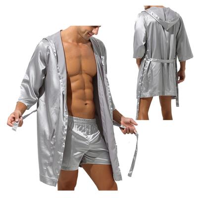 Männer Casual Lounge Homewear Nacht Robe Nachtwäsche Pyjamas Mit Kapuze Nacht-robe