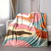 1Pc Abstract Colorful Waves Blanket Soft And Comfortable Casual Warm Camping Travel Christmas Halloween Xmas Gift M92840