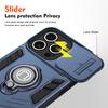 KEYSION Shockproof Case for iPhone 15 Pro Max Slide Camera Protection Ring Stand Phone Cover for for iPhone 14 13 12 Pro Max 11