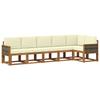 Outdoor Sofa Set with Cushions 6 Pcs Natural and Cream Polyester