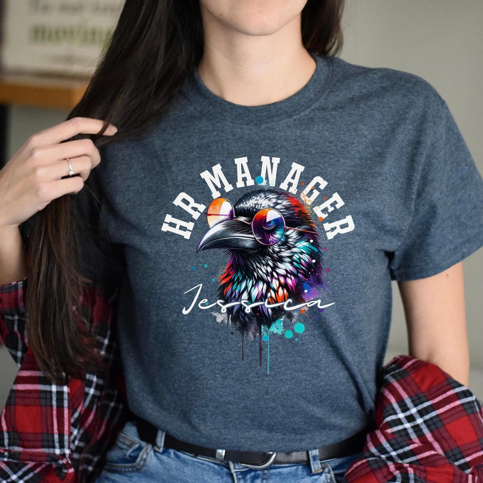 HR manager funny Personalized Unisex T-shirt Custom Human Resources Black L