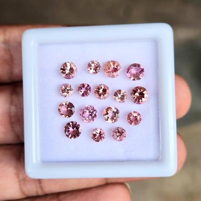 Pink Rubellite 3 MM Round Cut Natural Rubellite Tourmaline Gemstone, Pink Tourmaline Lot, Loose Gemstone Lot, October Birthstone For Making Jewelry.