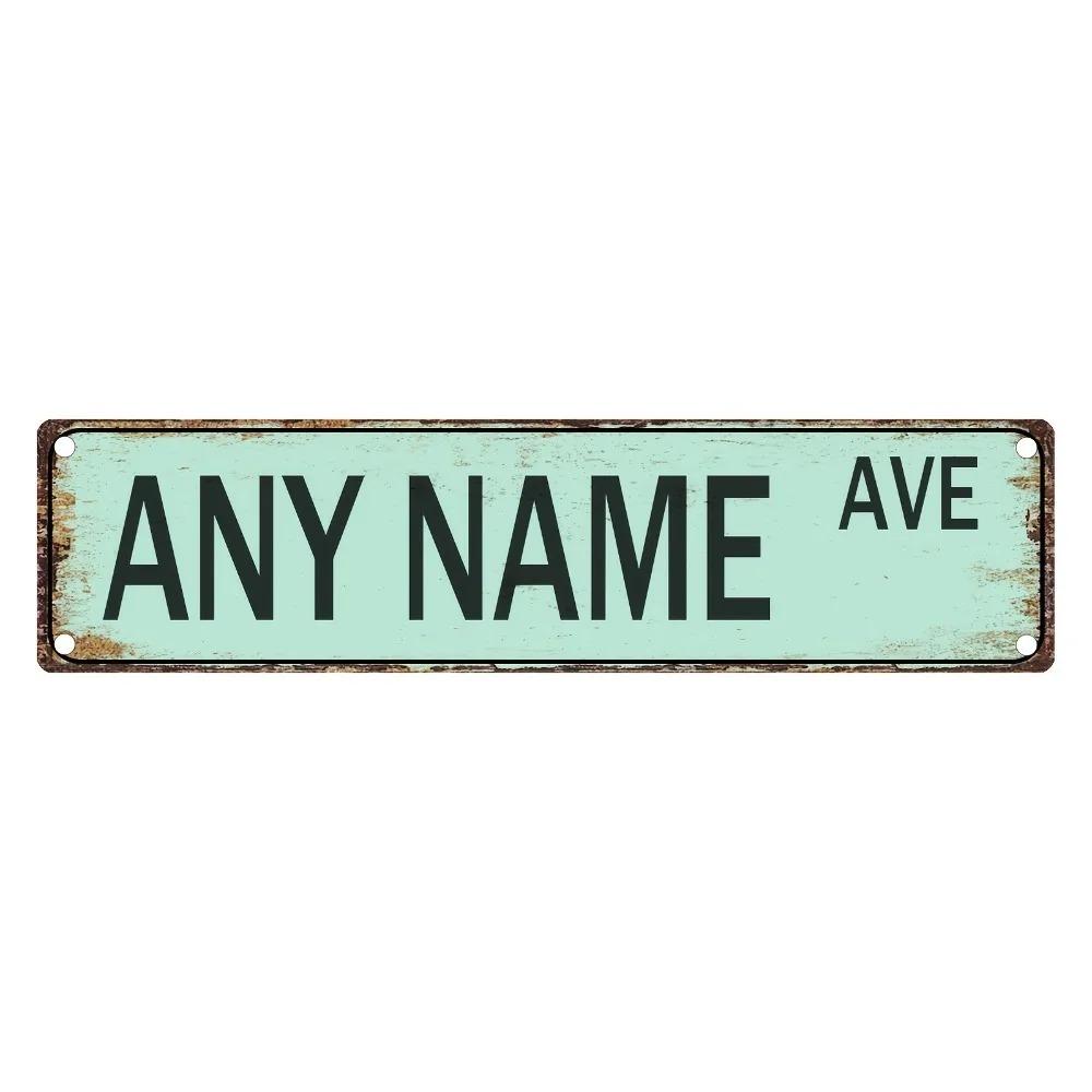 Personalized Retro Street Sign 15.75x3.94in Custom Metal Foil Wall Decor