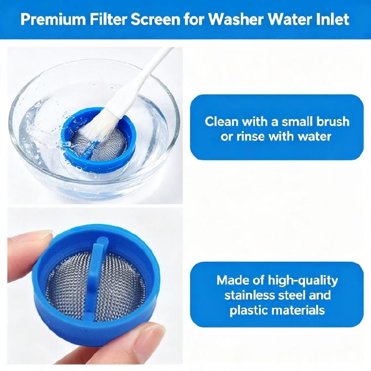 Replacement Washing Machine Water Inlet Steel Filter Screen, Plastic Frame 20 Mm X 6 Mm for Routine Washer Maintenance