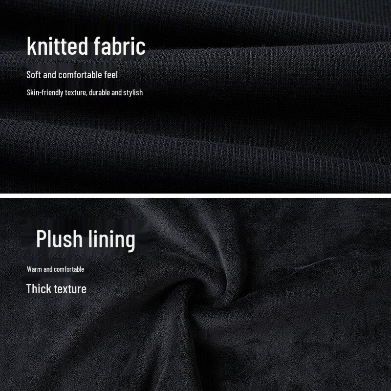 HLA Men's Warm Fleece-Lined Jacquard Crew Neck Sweater