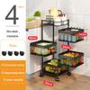 Kitchen Storage Shelf Multi-Layer Movable Fruit Vegetable Snack Stand Rotating Kitchen Storage Rack Large-capacity Shelf