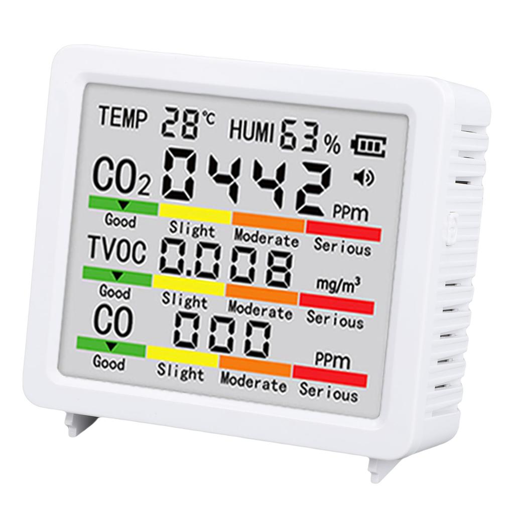 Air Quality Tester LCD Display Portable Air Detector TVOC CO2 Temperature Humidity Test for Home