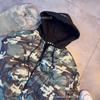 Übergroßer Camouflage Patchwork Kapuzen Baumwollmantel Herren Damen Streetwear 2025 Winter