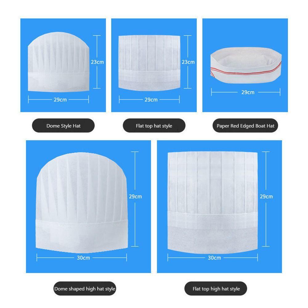 20PCS Non-Woven Chef Hats White Cooking Accessories High Quality Chef Cap  Cooking
