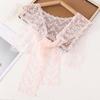 Breathable Thin Lace Shawl Lightweight Waistband Neck Guard Blouse Pastoral Style Countryside Style Embroidered Shoulder Scarf