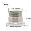 Sanitary Grade Triple Clamp Adapter Internal Thread Stainless Steel Adapter  Fluid Systems
