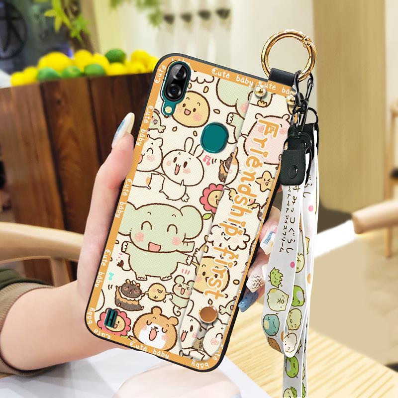 Kickstand Fashion Design Phone Case For Blackview A60 Pro Dirt-resistant Wrist Strap Anti-dust Shockproof Silicone Ring