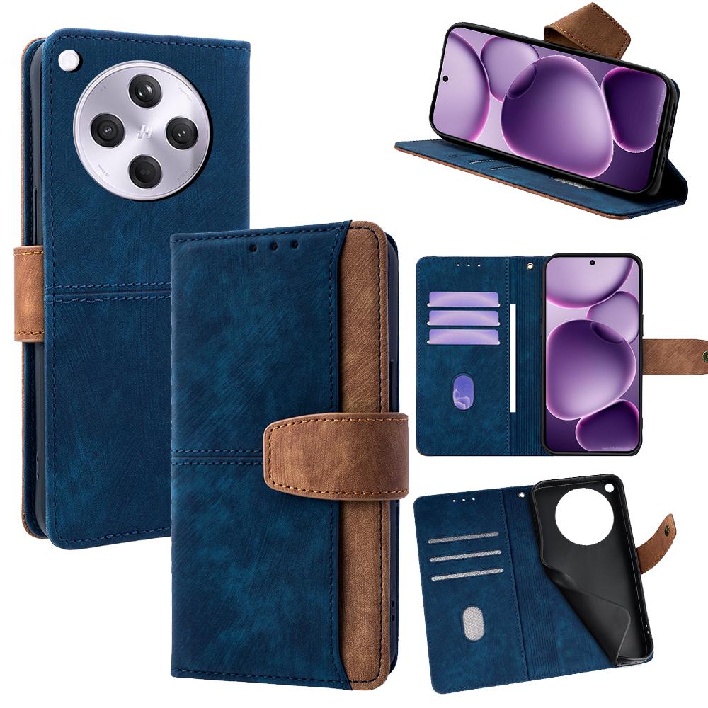 For Oppo Find X8s+ 5G Case RFID Blocking Color Splicing PU Leather Wallet Phone Cover