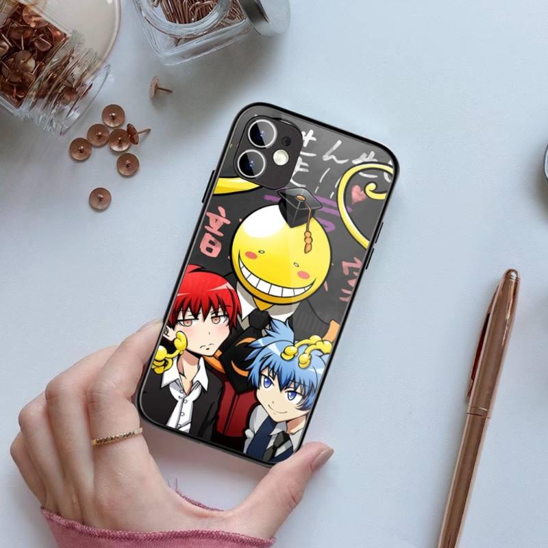 Assassination Classroom Phone Case For IPhone 14 13 12 11 XS X 8 7 6 Plus Mini Pro Max SE 2022 Black PC TPU Glass Phone Cover
