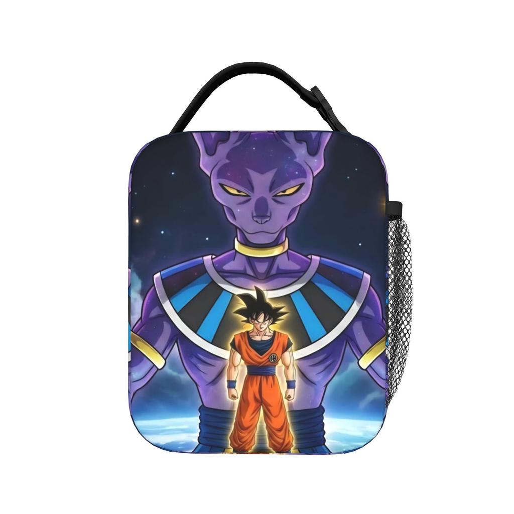 DBZ Beerus CATS Insulated Lunch Bag Portable Meal Container Thermal Bag Tote Lunch Box Work Outdoor Bento Pouch
