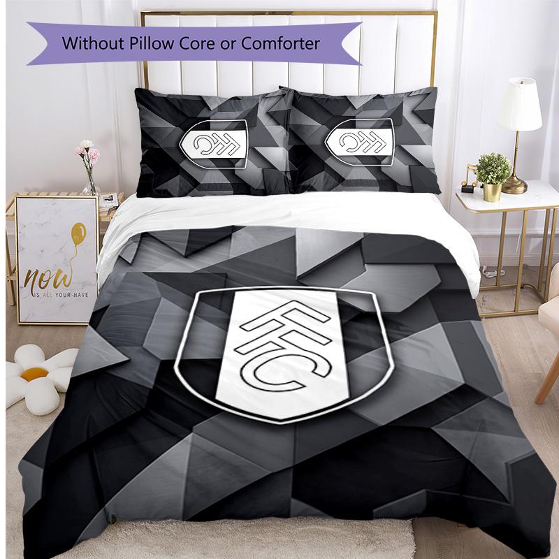 Ensemble de literie 3 pièces imprimé Fulham Football, Ensemble de housse de couette confortable et respectueux de la peau pour chambre à coucher