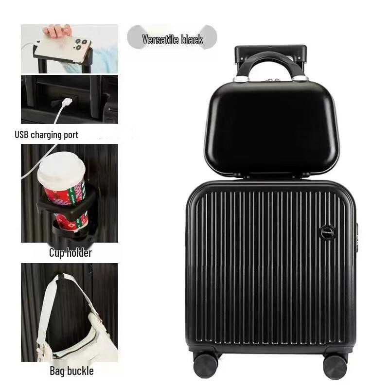 Lishen Carry-on Suitcase with Cup Holder