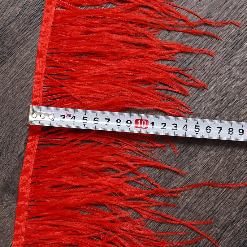 Ostrich Feathers Trim 13-18 CM Plumes on Ribbon Selvage For DIY Wedding Sewing in Dress Decoration Crafts Accessories Wholesale