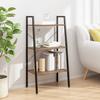 Vidaxl Ladder Shelf With 3 Shelves, Dark Brown-Black, 56X35X108 Cm