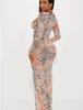 Women's Swimsuit Long Sleeve Tie Dye Three Piece Sexy Halter Neck Bikini Split Suit Beach Wear