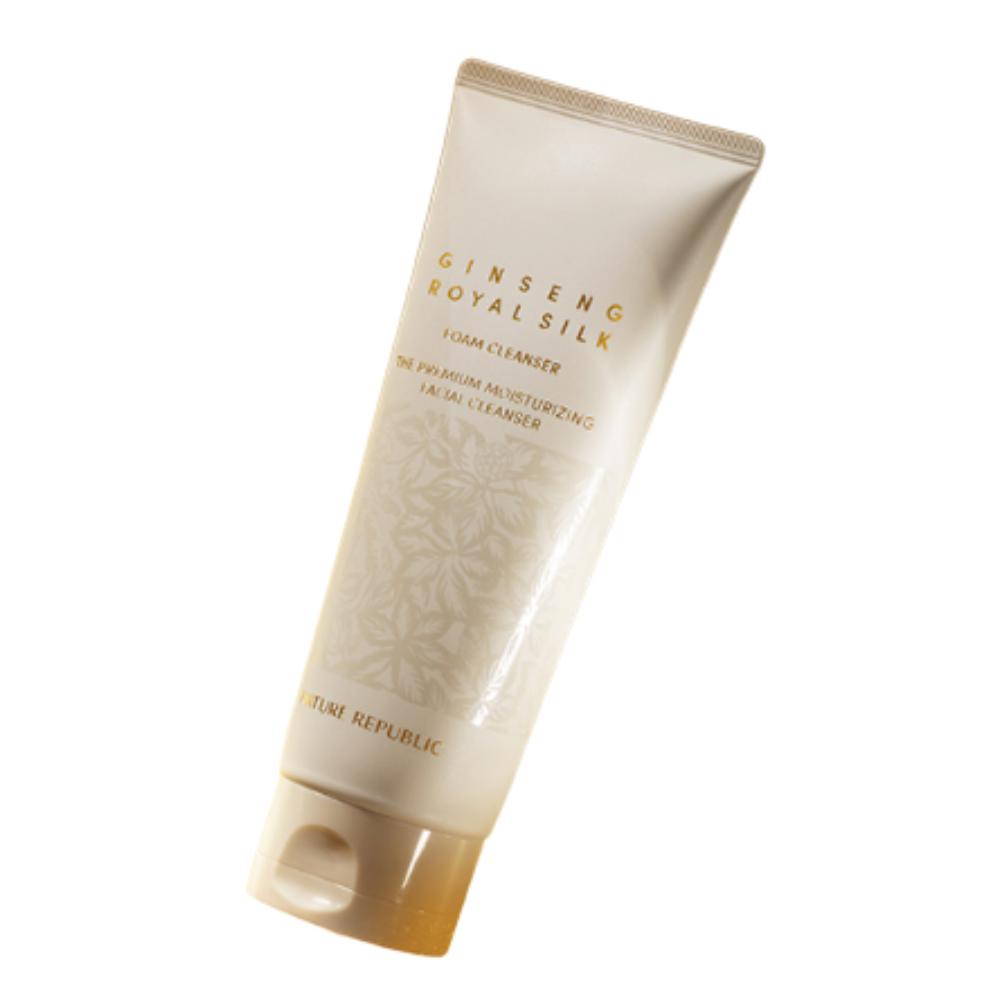 

NATURE REPUBLIC Пенка для умывания с женьшенем и шелком 150 мл Премиальное питательное и увлажняющее средство для умывания лица с золотом и маточным молочком