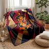 Spain Football Printed Flannel Blanket Skin Friendly Warm Decorative Throw for Indoor Couch Bed Daily Use