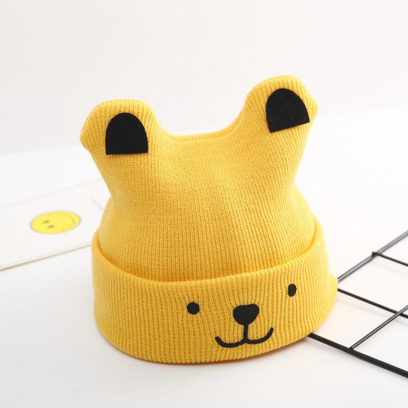 Spring Autumn Baby Hat for Boys Girls Knitted Cap Baby 3D Cartoon Hat  Winter Warm Solid Color Children Hat