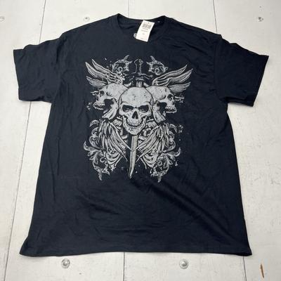 Goodie Two Sleeves Black Skull Print Short Sleeve Tee Adult Size Large NEW