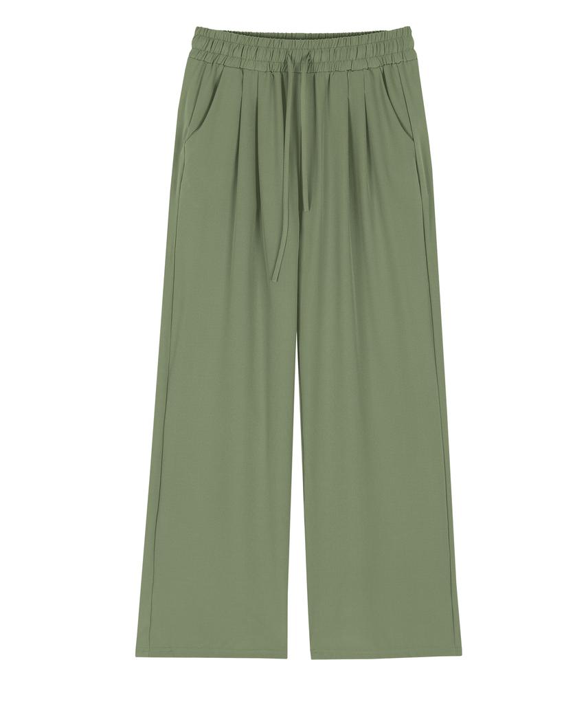 Seutaendeuobeo Linen Air Wide Pants [Light Khaki] (Type A)