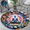 1Pc Lotus Meditation Circular Print Rug - home decoration Carpet For Living Room Bedroom Flooring Computer Chair Area Rug