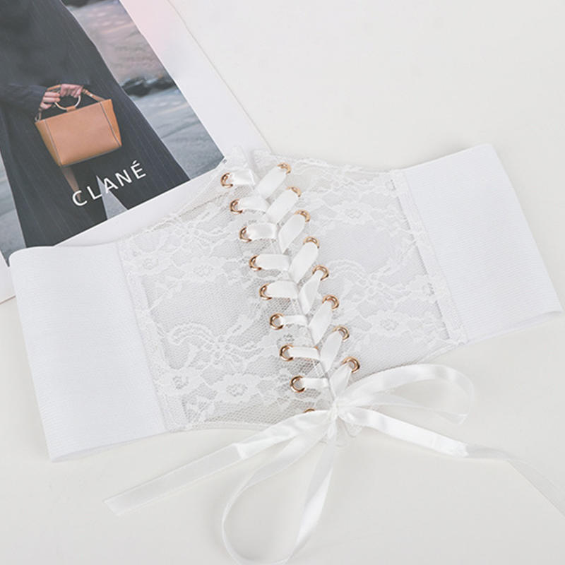 Corset Punk Black Wide Belts Slimming Body Women Elastic High Waist Belt Female Cummerbunds Fashionable Lace-up Hot