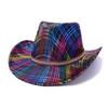 Color Block Laser Western Cowboy Hat Men and Women Festival Party Top Hat Versatile Fashion Jazz Hat