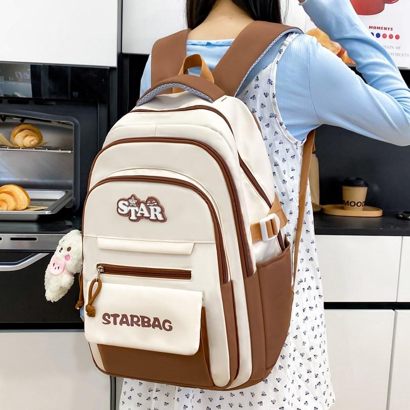 Four-Piece Backpack Set Children's Large Capacity Backpack Junior High School Student Schoolbag College Style Backpack