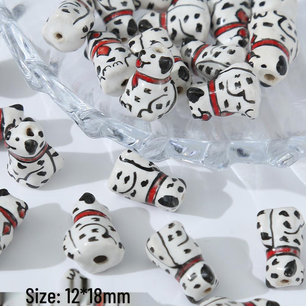 3D Ceramic Panda Heart Flower Beads for DIY Bracelets