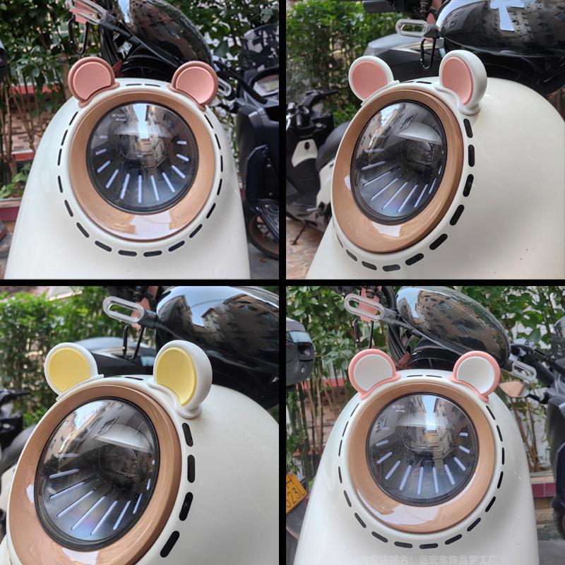 2 Stücke Bunte Motorradhelm Bärenohren Dekor Universal Motorrad Fahrrad Auto Styling Dekoration Helm Aufkleber Zubehör
