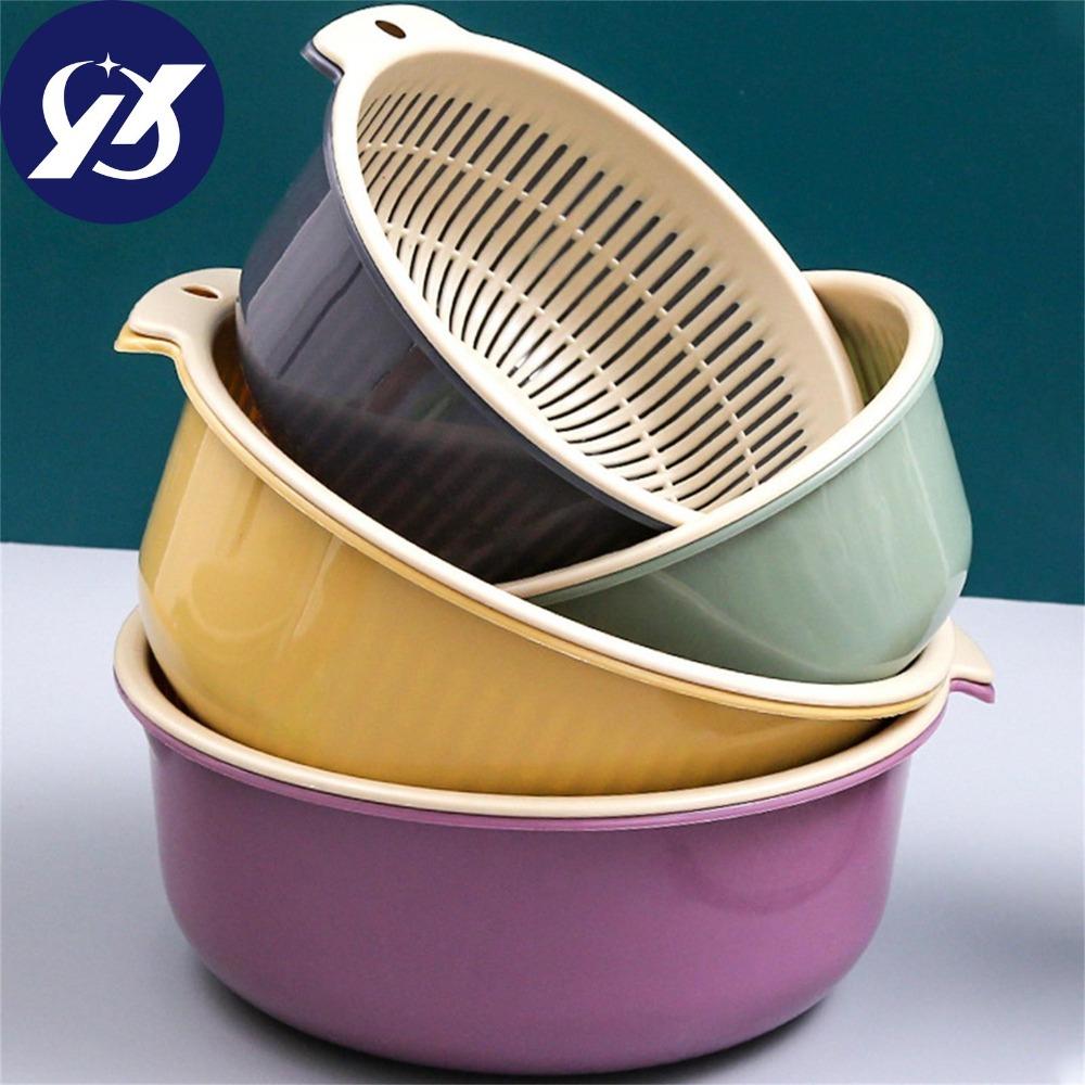 Basket Double-Layer Household Washing And Vegetables Hollow Storage20*9*24CM