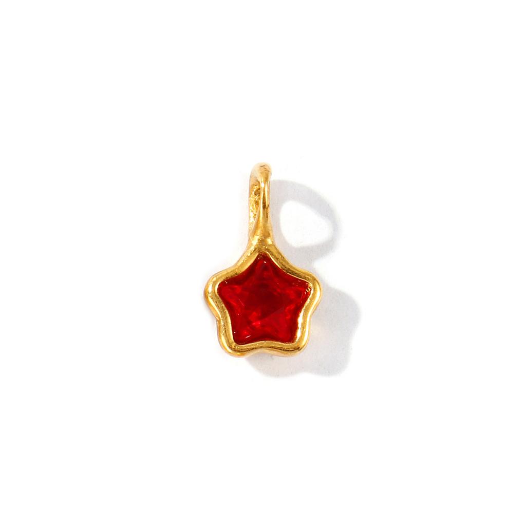 2 Pcs Mini Multicolor Rhinestone Pentagram Olive Charms 304 Stainless Steel Geometric Pendants 18k Gold Plated For DIY Necklace