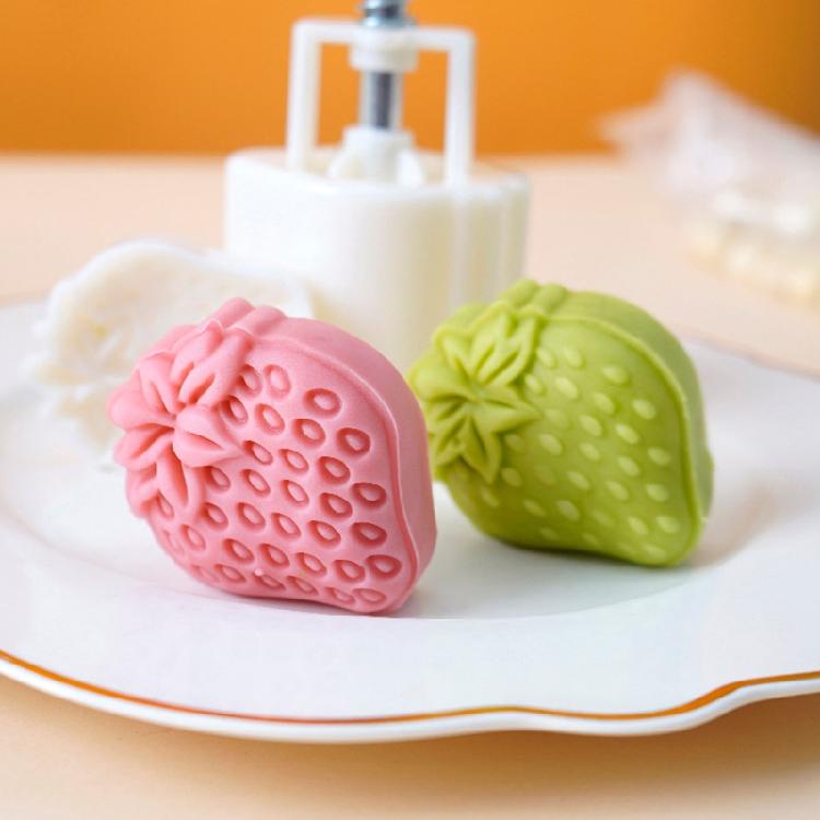 Mooncake Mould 50g with 2 Different Strawberry Shaped Stamps Mid-Autumn Festival