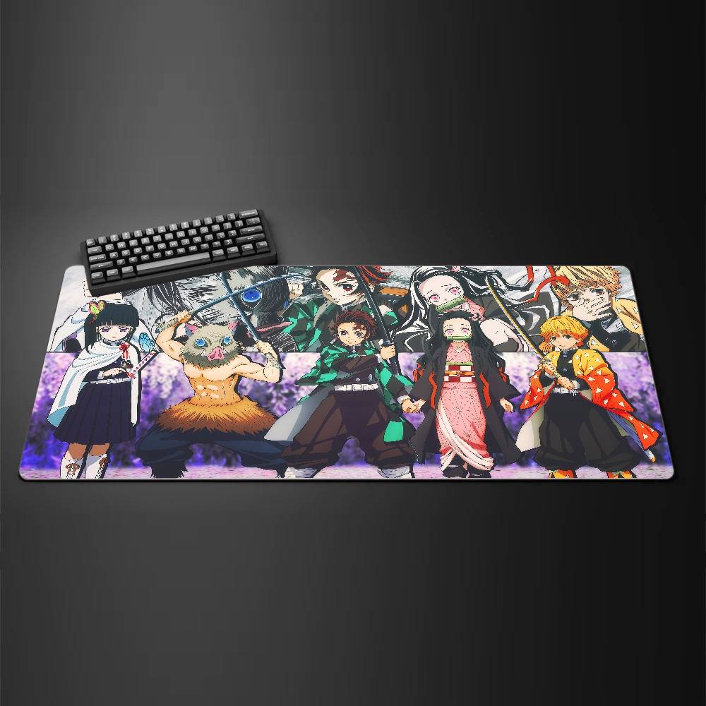 Tappetino per Mouse da Gaming Anime Daki e Gyutaro, Tappetino Grande per Tastiera da Scrivania in Gomma con Bordo Cucito da 2 MM