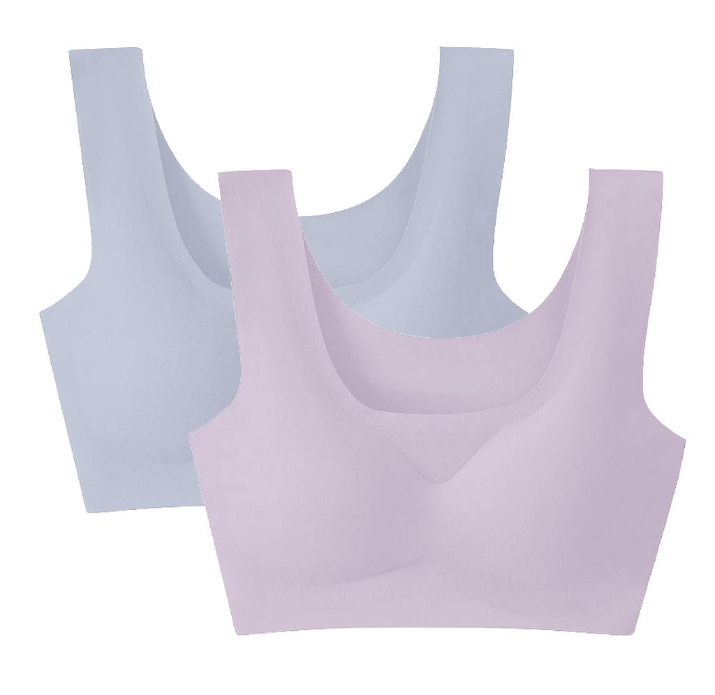IkucheL Night Bra Wireless Seamless Sports No Comfortable for and Sports Light (1 & 2-Pack), Bra, Constriction, 24-Hour Stress-Free, Moisture-Wicking,