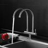 304 Stainless Steel Vegetable Basin Faucet Household Single Cooling Double Tube Universal Rotating Kitchen Sink Double Outlet Fauce
