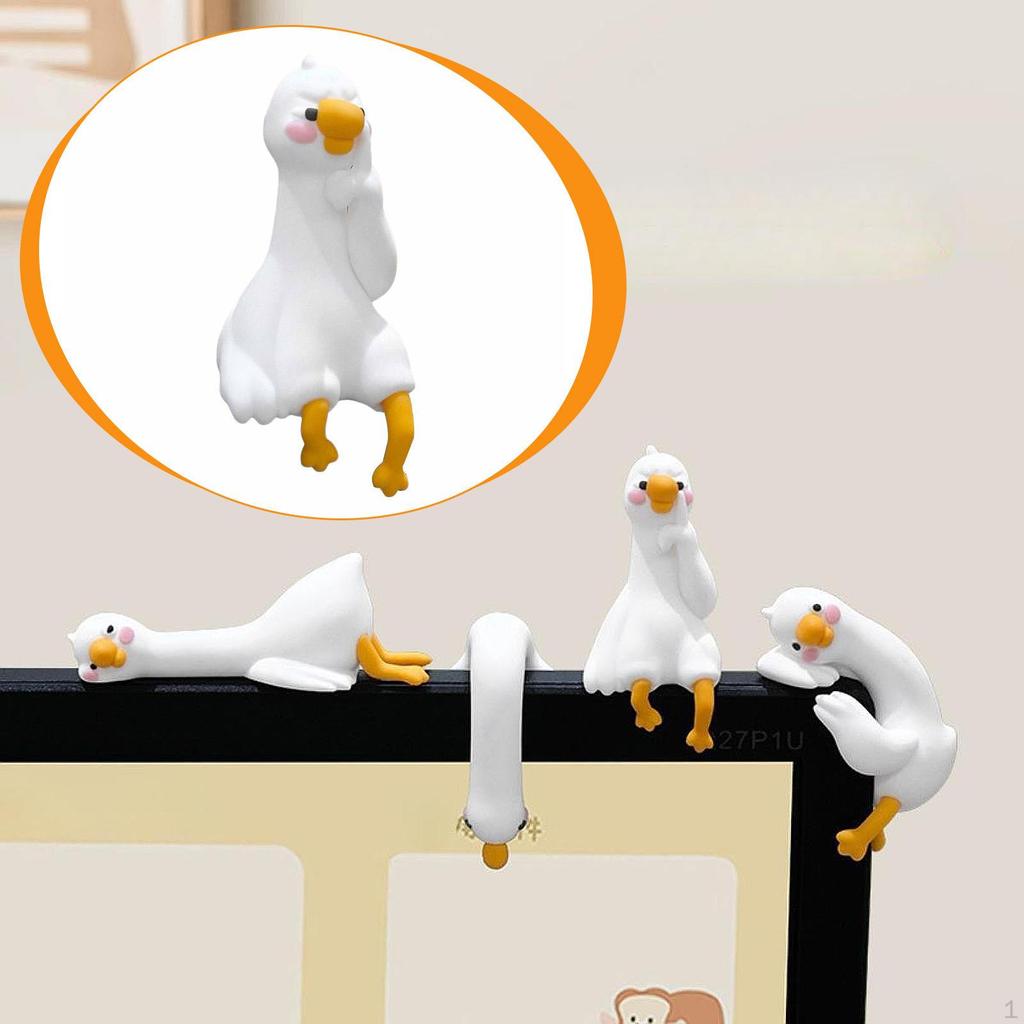 Adorable Goose Figurine, Computer Decoration, Small Statue, Easy Installation, Car Navigation