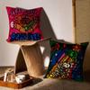 Cute StampIllustration Cushion Cover Anti-dustmite Pillowcase Invisible Zipper Silky Short Plush Sofa Cushion Cover