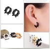 1 Pair Stainless Steel Hoop Spike Circle Huggie Studs Punk Cool  Earrings