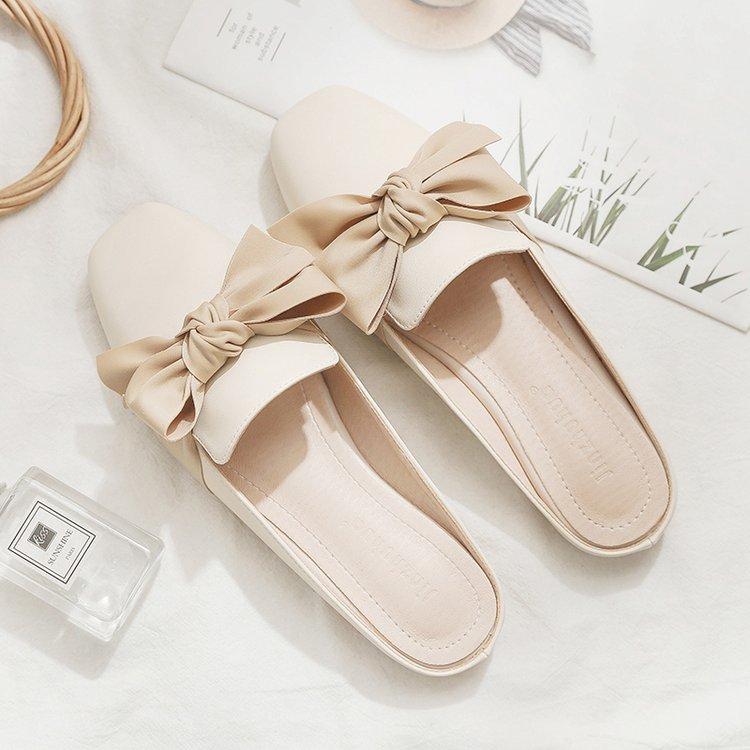 Geschlossene Zehenhalbhausschuhe Damen Outdoor-Hausschuhe Neue absatzfreie Halbhausschuhe Schuhe Slipper Muller Sandalen