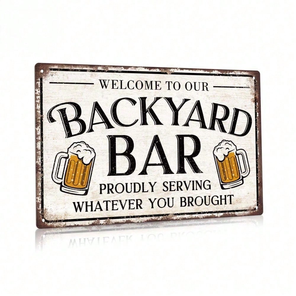

Vintage Backyard Bar Metal Tin Sign Rustic Wall Art Decor 8x12 Inch разноцветный