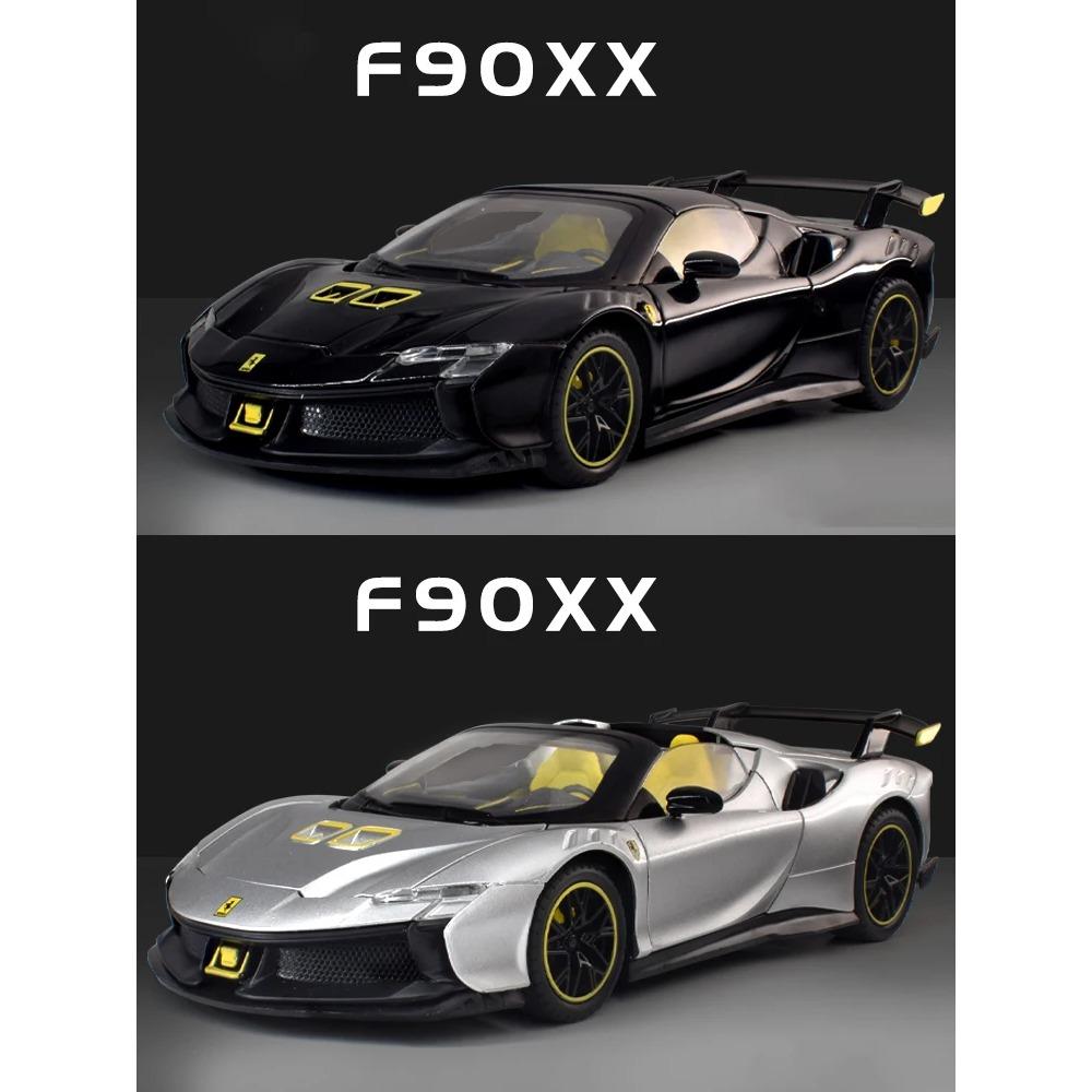 1/24 Ferrari SF90 SF90XX Alloy Sports Car Model Diecasts Metal Racing Vehicles Car Model Simulation Sound Light Collection Kids Toy Gift