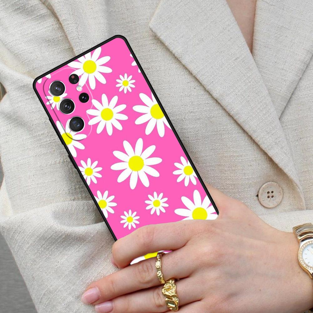 Daisy Flower Soft Cell Phone Case for Samsung Galaxy S26 Ultra S25 S24 S23 S22 S21 S20 Note10 Cover