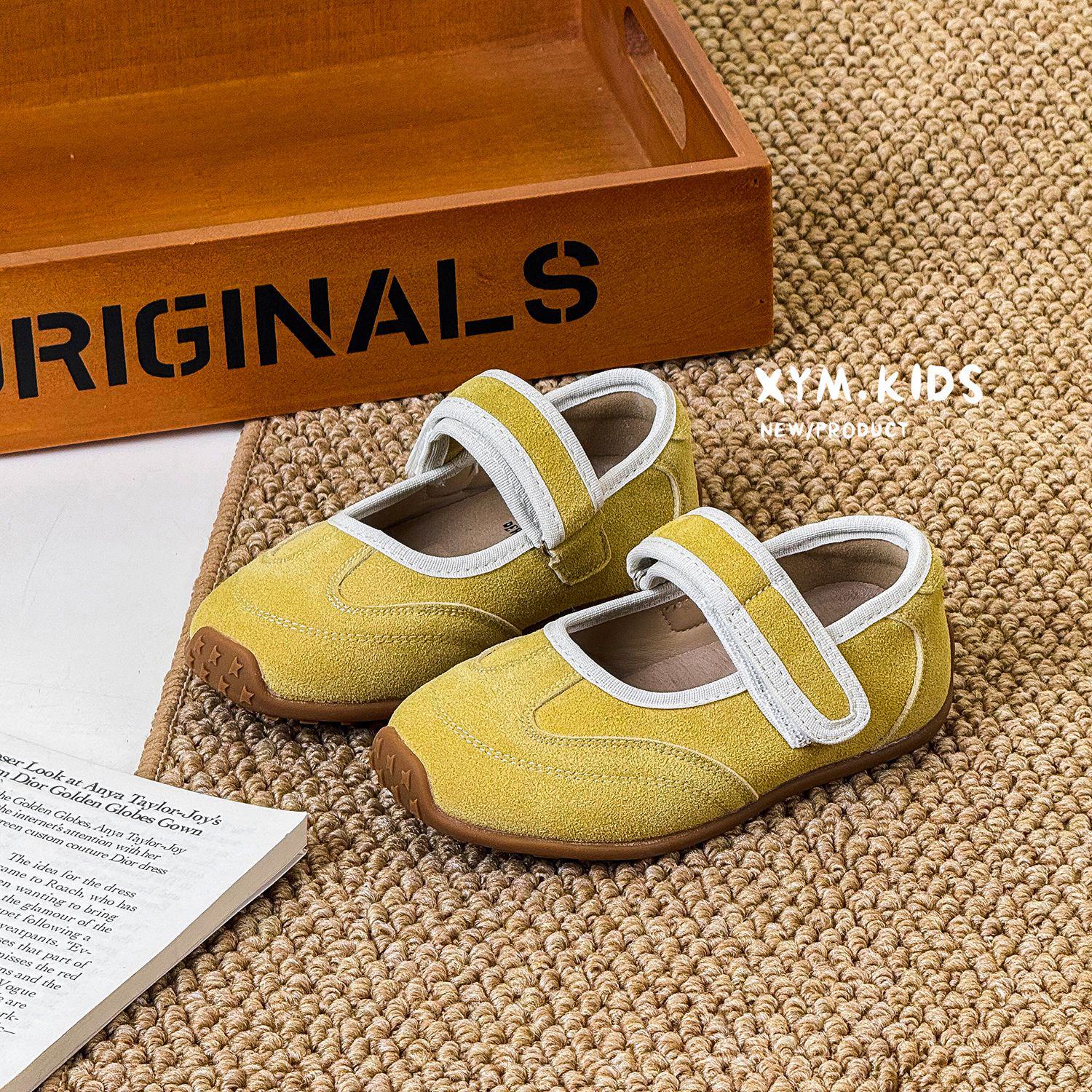 

2026 Spring Kids Korean Velcro Mary Jane Shoes Sizes 22-25 pack of 4 жовтий